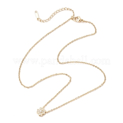 Collane con ciondolo a forma di trifoglio in ottone micro pavé e zirconi cubici trasparenti&nbsp;NJEW-JN05261-02