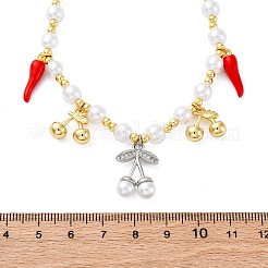 Ожерелья из латунных бусин с микропаве из прозрачного кубического циркония NJEW-Z059-06GP