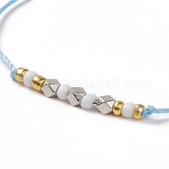 3шт 3 стильных пластиковых плетеных браслета из бисера&nbsp;BJEW-B065-10A