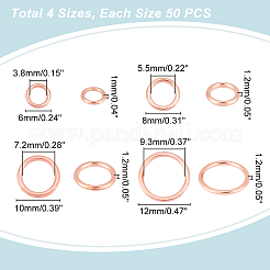 200 шт. 4 стиля латунных соединительных колец KK-PH0009-06