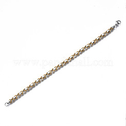 Ionenplattierung (IP) zweifarbige 201 Edelstahl-Kettenarmbänder&nbsp;BJEW-S057-95B