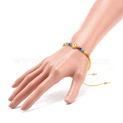 Браслет лэмпворк сглаз и стеклянные бусины&nbsp;BJEW-JB08367-02