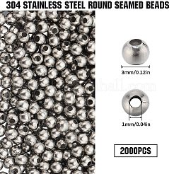 Круглые бусины из нержавеющей стали 304 с прострочкой STAS-SC0006-95B