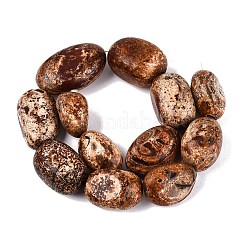 天然樹皮瑪瑙ビーズの連  ナゲット  タンブルストーン  15~37x15~23x10~18mm  穴：1~1.6mm  約12個/連  12.40~12.80インチ（31.5~32.5cm）&nbsp;G-Q606-83