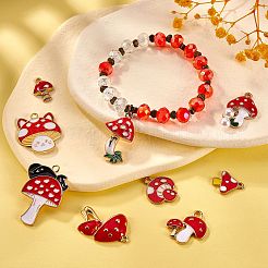 20本10スタイルアロイエナメルペンダント  キノコ  ミックスカラー  2個/スタイル&nbsp;ENAM-SZ0002-28