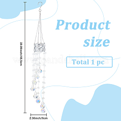Цветочные круглые стеклянные бусины с кисточками HJEW-WH20020-007D