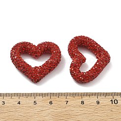 Бусины из полимерной глины в форме сердца со стразами CLAY-NH0001-09A-10
