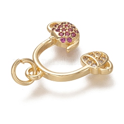 Кулоны с кубическим цирконием из латуни с прозрачным микропейвом и средним фиолетовым красным фианитом ZIRC-H112-04G