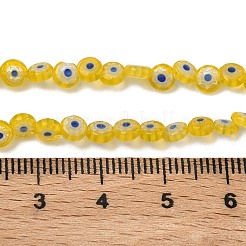 Handmade Millefiori Glasperle flach rund Stränge&nbsp;LK-P010-A-02