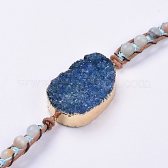 Кожаные браслеты с пятью петлями BJEW-F395-A