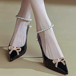 Съемные зажимы для обуви из сплава со стразами&nbsp;AJEW-WH0270-311G