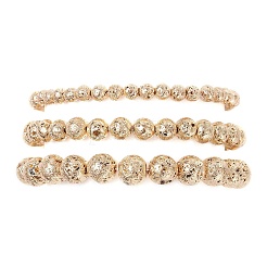 3 шт. 3 стиля гальванизированные натуральные лавовые камни круглые бусины эластичные браслеты для женщин и мужчин BJEW-JB11982