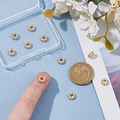 10 шт. латунные микропрозрачные бусины-разделители из кубического циркония&nbsp;KK-HS0001-52LG