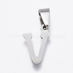 変色しにくい304ステンレススチールペンダント  文字.v  19x12x12 M  穴：4x8mm&nbsp;LS-STAS-F106-96P-V