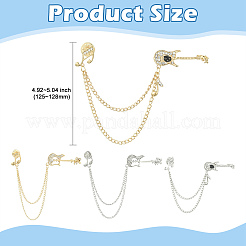 4 Stück 4 Stile Legierung Strass hängende Kette Brosche&nbsp;JEWB-CJ0003-55