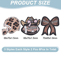 6 шт. 3 стиля полиэстеровой вышивки пришивные аппликации PATC-FG0002-63