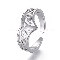 Регулируемые латунные кольца на мыске RJEW-EE0002-10P