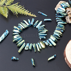 1 нить позолоченных бусин из натурального кварцевого кристалла&nbsp;G-OC0002-52A