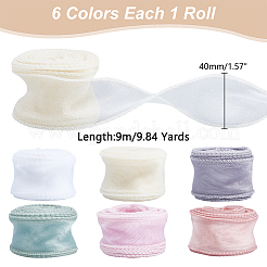 6 рулон двухцветной пряжи «рыбий хвост» с переливающейся лентой для изготовления бантов OCOR-WR0001-57