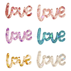 24шт 6 цвета прозрачные акриловые кабошоны TACR-TA0001-34