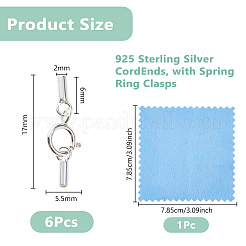 6 Satz 925 Federringverschlüsse aus Sterlingsilber&nbsp;STER-DC0001-72