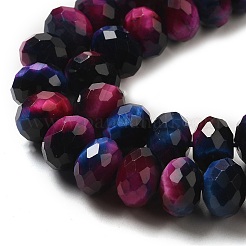 Fili di perline occhio di tigre arcobaleno naturale&nbsp;G-NH0002-D02-04