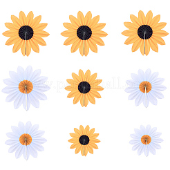 1 пакет бумажного веера в виде подсолнуха&nbsp;DIY-SP0006-49