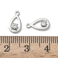 Подвески-слезинки из латунного микропаве из кубического циркония&nbsp;KK-Z136-02P