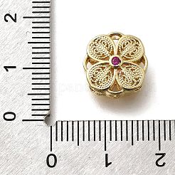 Латунные многорядные звенья из кубического циркония среднего фиолетового и красного цвета&nbsp;KK-M316-07G