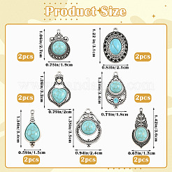 14 pz 7 stili pendenti in lega di zinco in stile tibetano&nbsp;FIND-SZ0019-82