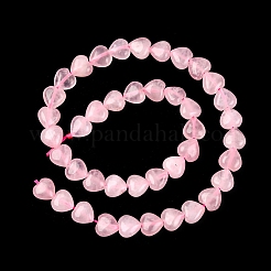 Сердце природного розовый кварц бисер пряди G-G632-01