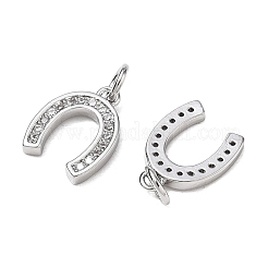 Micro latón cz allanar zirconia cúbico charms de herradura&nbsp;ZIRC-L018-13P