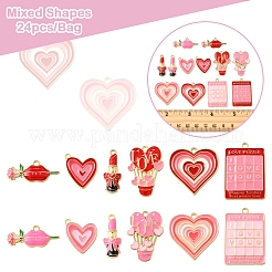 24 шт. 12 стиля ко Дню святого Валентина подвески из эмалевого сплава с покрытием ENAM-FS0002-56