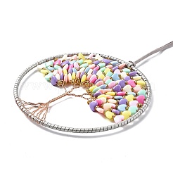 Обернутая проволокой сердечная бусина акриловая большая подвеска украшения&nbsp;HJEW-A005-04