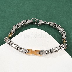 201 браслет-цепочка византийского образца из нержавеющей стали для женщин BJEW-B143-13GP