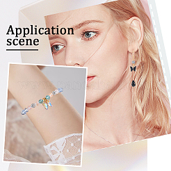 32шт 8 цвета латунь со стеклянными подвесками&nbsp;KK-SC0003-58