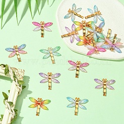 18 шт. 6-цветные подвески из прозрачной смолы с градиентом цвета&nbsp;RESI-YW0004-10