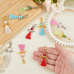 10 шт. подвеска в виде ангела из стеклянных бусин&nbsp;HJEW-FH00064