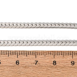 変色しない304ステンレススチールカーブチェーンネックレス  カニカン付き  ステンレス鋼色  19.2インチ（49cm）&nbsp;STAS-P101-66P