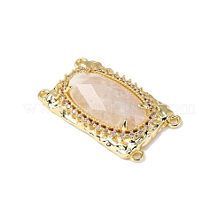 Латунные многорядные звенья с микропаве из кубического циркония и натуральным драгоценным камнем KK-Z096-04G