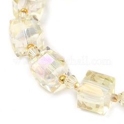 Наборы браслетов из гальванизированного стекла и бусин для женщин BJEW-JB11213