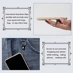 6 шт. 2-цветные кольца для мобильного телефона из цинкового сплава и кожи&nbsp;AJEW-GF0012-81