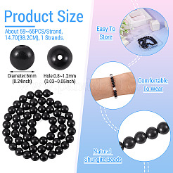 1 brin de perles de shungite naturelle&nbsp;G-TA0003-34B