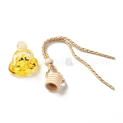 Pendentif bouteilles de parfum vides rechargeables en forme de rose&nbsp;HJEW-D001-09A