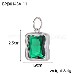 Прямоугольные подвески из нержавеющей стали 304 с кубическим цирконием&nbsp;STAS-OY004-27P