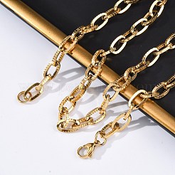 Ожерелья из текстурированной цепочки из нержавеющей стали 304 NJEW-Q013-01G