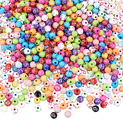 800 шт. акриловые бусины с крестообразным узором 2 видов&nbsp;MACR-PA0001-45E