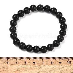 Stretch-Armbänder aus natürlichem Obsidian mit runden Perlen&nbsp;GG-CBA12F1-02A-06