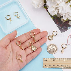 4 пара латунных серег-колец 4 стилей&nbsp;EJEW-AR0001-12