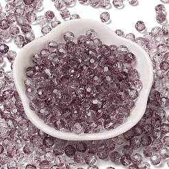 透明色ガラスラウンドビーズ  丸い穴  多面カット  古いレース  6x5.5mm  穴：1.2mm  約2000個/ポンド&nbsp;SEED-F006-04A-06